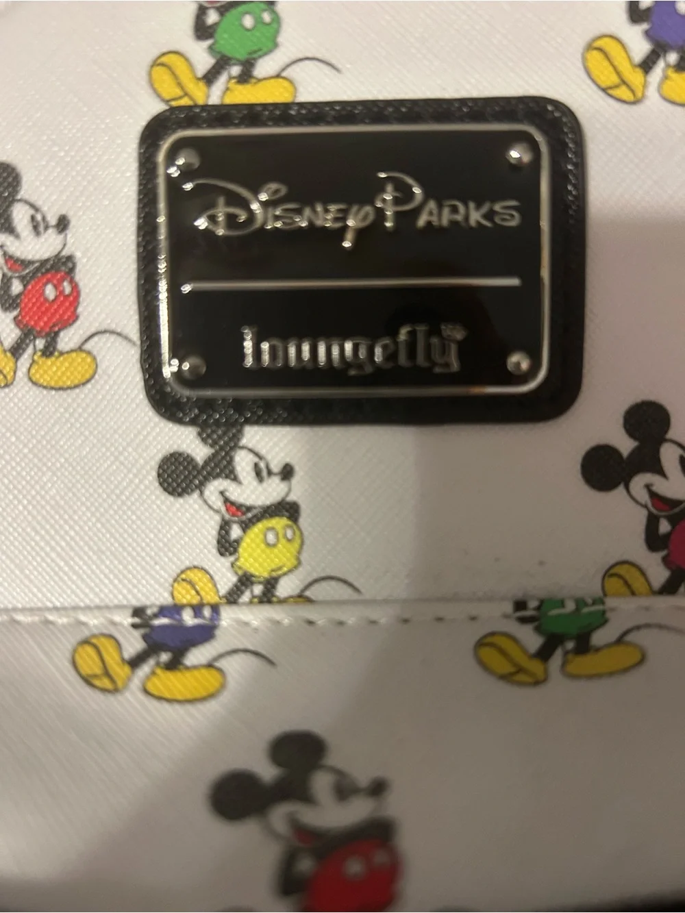 Loungefly Disney Parks White Mickey Mouse Multi-Color Print Backpack